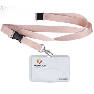 Porte-badge couleur motif rose Color Pop - PVC - cordon de sécurité avec détache-rapide - France