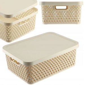 KADAX Panier avec couvercle Organisateur Bo&icirc;te de rangement 12L