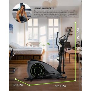 Zipro Crosstrainer Dunk, elliptique jusqu'à 150 kg, équipement d'entraînement Cardio à Domicile, Appareil de Fitness, Machines d'exercice, vélo elliptique, 16 Niveaux de résistance