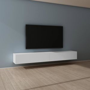 Mai&mai - Meuble tv Suspendue Armoire avec Soft-Close Table tv pour le Salon Blanc Mat 240x40,2x30 cm TC002