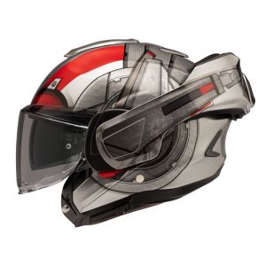 HJC Casque modulable F100 Ant-Man Marvel MC1 noir/gris/rouge brillant-