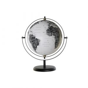 Home ESPRIT Globe terrestre blanc noir urbain 24 x 20 x 30 cm