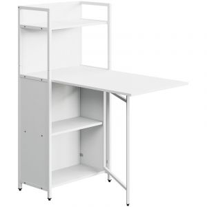 Bureau Savio, Blanc, 57x30cm avec plateau de table pliant, Vicco