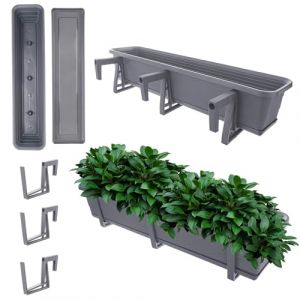 KADAX Pot de fleurs pour balcon, support de 80 cm, balustrade de balcon