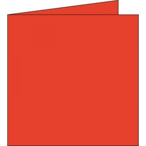 Clairefontaine 22848C - Carte pliée Pollen 135x135, 210 g/m², coloris rouge corail, en paquet cellophané de 25