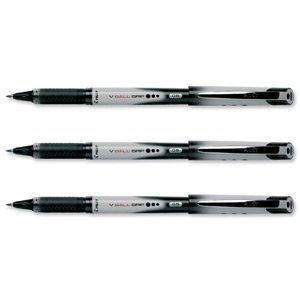 Pilot 12 stylos roller V-Ball Grip noir pointe métal (0,5 mm)