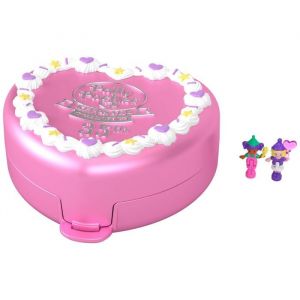 Mattel Polly Pocket Tampon 35ème Anniversaire Coffret Collector avec poupées, 2 Mini-Figurines, 3 tampons festifs et 12 Cartes Postales, HWP20