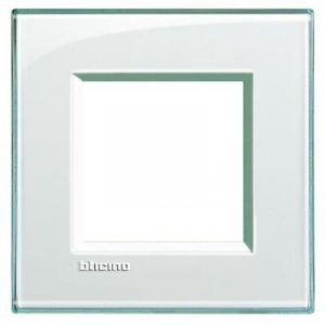 Bticino Plaque Livinglight Kristall 2 modules Aigue marine LNA4802KA