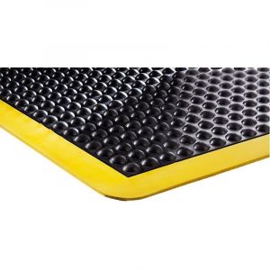 Coba Tapis anti-fatigue - l x p x h 900 x 600 x 14 mm, noir-jaune - élément de début/fin - Coloris: noir-jaune