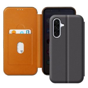 Avizar Étui Carbone Pour Samsung Galaxy A56 Porte-Carte Anti-Rfid Support Gris Foncé