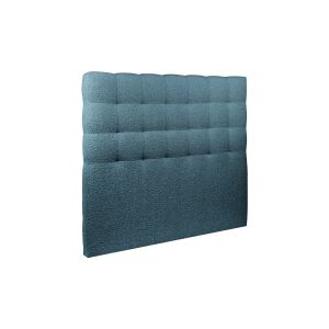 Tete de lit Capitonnée Bouclette Bleue L 200 cm - Ep 10 cm rembourré