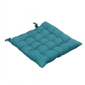 SOPHIE - Coussin de Chaise Matelass&eacute; 38x38cm Coton Coloris Paon - Altobuy