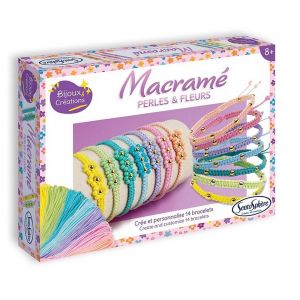 Sentosphère Kit créatif : Macramé - Perles et Fleurs