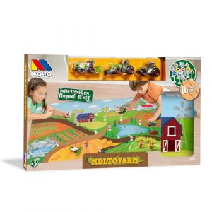 MOLTO | Tapis de Jeu Ferme avec 3 tracteurs et 12 Signes Molt&oacute; Farm Playmat &ndash; Jouet &eacute;ducatif avec Illustrations de la Ferme &ndash; Id&eacute;al pour Les Enfants &agrave; partir de 3 Ans &ndash; 124 x 60 cm