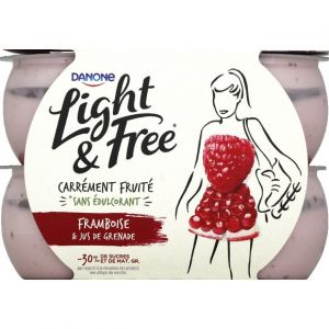 Danone Light & Free -Yaourt framboise et jus de grenade