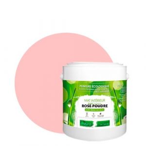 Rose Poudr&eacute;-Peinture murale naturelle &eacute;cologique aspect mat int&eacute;rieur Natura - 2,5L