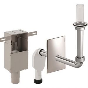Geberit Accessoires - Siphon &agrave; encastrer pour lavabo, kit de finition, sortie horizontale, chrome brillant 151.122.21.1