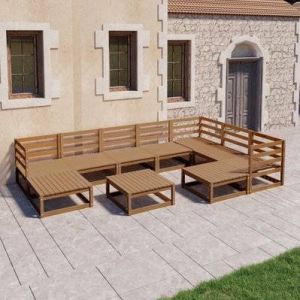 VidaXL Ensemble de meubles en pin brun miel Vida XL