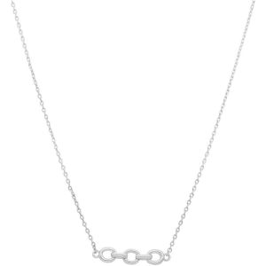 Collier Argenté Et Grosse Chaine Ovale