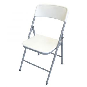 Chaise de jardin pliante - Acier émaillé - Blanc