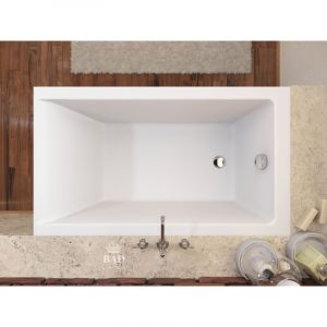 Badland - Baignoire Rectangulaire 120x70 avec tablier en acrylique, Siphon de bain et pieds (support) - Set 4en1 - Fabriqué en ue capri