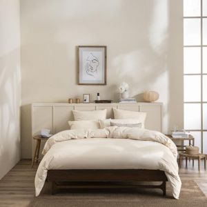 Essix Housse de Couette Unie en Percale de Coton lavée, Delicate, 260 x 240 cm