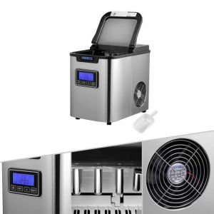 Arebos Machine &agrave; Gla&ccedil;ons en Acier Inoxydable 2,2L LCD Icemaker 12KG/24H