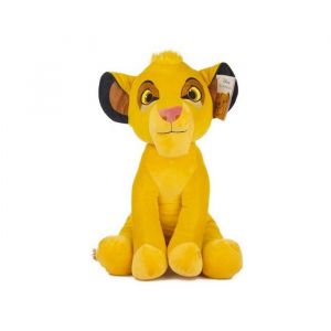 Grand peluche : simba roi lion 53 cm avec sons - doudou xl licence enfant - animaux savanes - disney