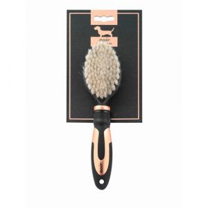 Image de Ebi Brosse ultra souple en poils de chèvre - 22,5x6,3cm - Noir - Pour chien