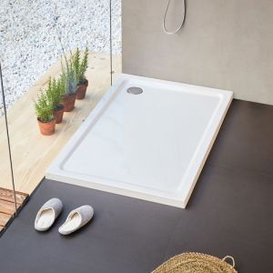 Image de Sanycces Receveur de douche Largeur 80 cm, Acrylique - PRACTIC 80 x 120 cm Blanc