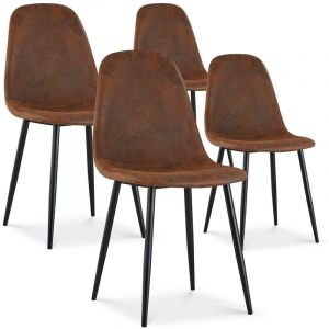 Lot de 4 chaises Bali Vintage pieds noir