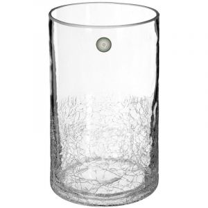 Atmosphera Vase cylindrique verre craquelé H20 D, 12 x H, 20 cm Transparent