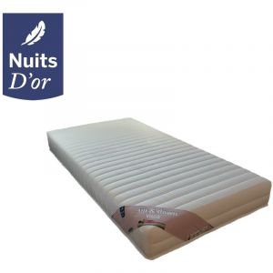 Matelas 20 cm Soutien Ferme 70x190 Mousse Mémoire de Forme 55 Kg/m3 + Oreiller à Mémoire de Forme OFFERT valeur 89 € Up&down Visco Nuits d'Or