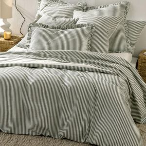 Housse de couette coton COOPER - vert kaki