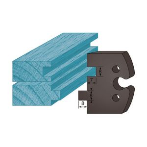 Diamwood Platinum Jeu de 2 contre-fers profil&eacute;s Ht. 48 x 5,3 mm languette / rainure 8 mm A202 pour porte-outils de toupie