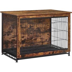 Feandrea Cage pour Chiens, Table d’Appoint, Niche Moderne pour Chiens Jusqu’à 32 kg, Cage pour Chiots, Plateau Amovible, Maisonnette pour Animaux, 2