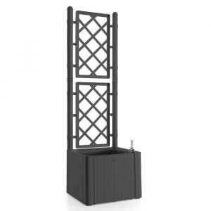 Stefanplast Bac &agrave; fleurs carr&eacute; Natural Deluxe avec treillis - 43x43x142h