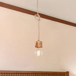 Nova Suspension Corby en métal bois corde de jute hauteur 95 cm E27 [lux.pro]