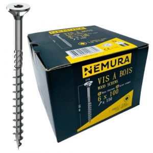 Lot de vis à bois acier zingué tête fraisée torx diametredelavisenmm 6 longueurdelavisenmm 100