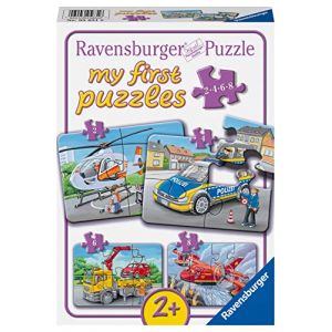 Image de Ravensburger Puzzle Cadre - 4 Puzzles - Mes véhicules d'urgence