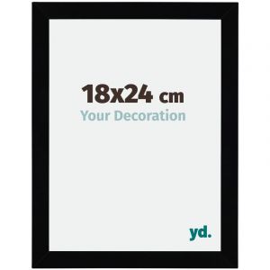 Your Decoration - 18x24 cm - Cadres Photo en MDF Avec Verre acrylique - Anti-Reflet - Excellente Qualité - Noir Brillant - Cadre Decoration Murale