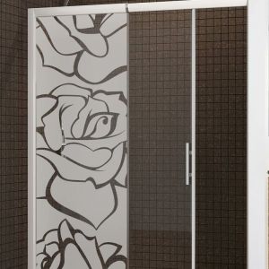 Film Fenêtre Anti Regard Occultant - ROSES - Stickers Autocollant Brise-Vue pour Vitre & Porte de Douche - 120x35cm
