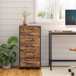 HOOBRO Caisson de Bureau 7 tiroirs Meuble de Rangement Mobile Placard de Rangement pour Dossier pour Documents