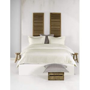 Image de De Witte Lietaer De Blancte Lietaer Zygo - Housse de Couette - 2-personnes - 200x200/220 cm + 2 taies d'oreiller 60x70 cm - Ivory