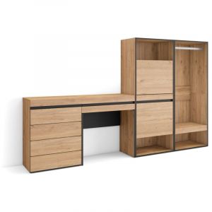 Meuble à Chaussures, Meuble Rangement Chaussures, 247x145x35 cm, Chambre à coucher, pièce, Vestiaire ouvert, Commode, Buffet, Coiffeuse, Style