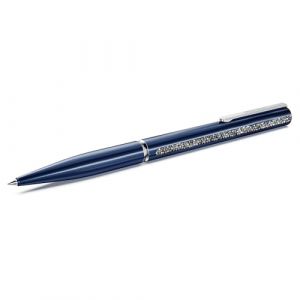 Swarovski Stylo &agrave; bille Crystal Shimmer Glide, Bleu, Laqu&eacute; bleu, m&eacute;tal chrom&eacute;
