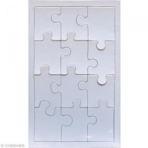 Graine Créative Puzzle en carton blanc à décorer 12 pièces x 10