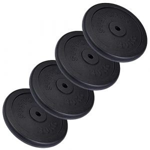 ScSPORTS Set de Disques de Poids - 120 kg, Plaques 4 x 30 kg, 30/31 mm, en Fonte, Noir - Plaques de Poids pour Haltères, Fitness, Musculation, Équipement de Gym, Haltérophilie