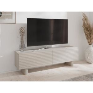 Vente-unique - Meuble tv avec 2 portes en mdf - 150 cm - Beige - ludima