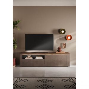 Meuble tv 2 portes et 1 Tiroir et niche ISCHIA avec éclairage LED intégré